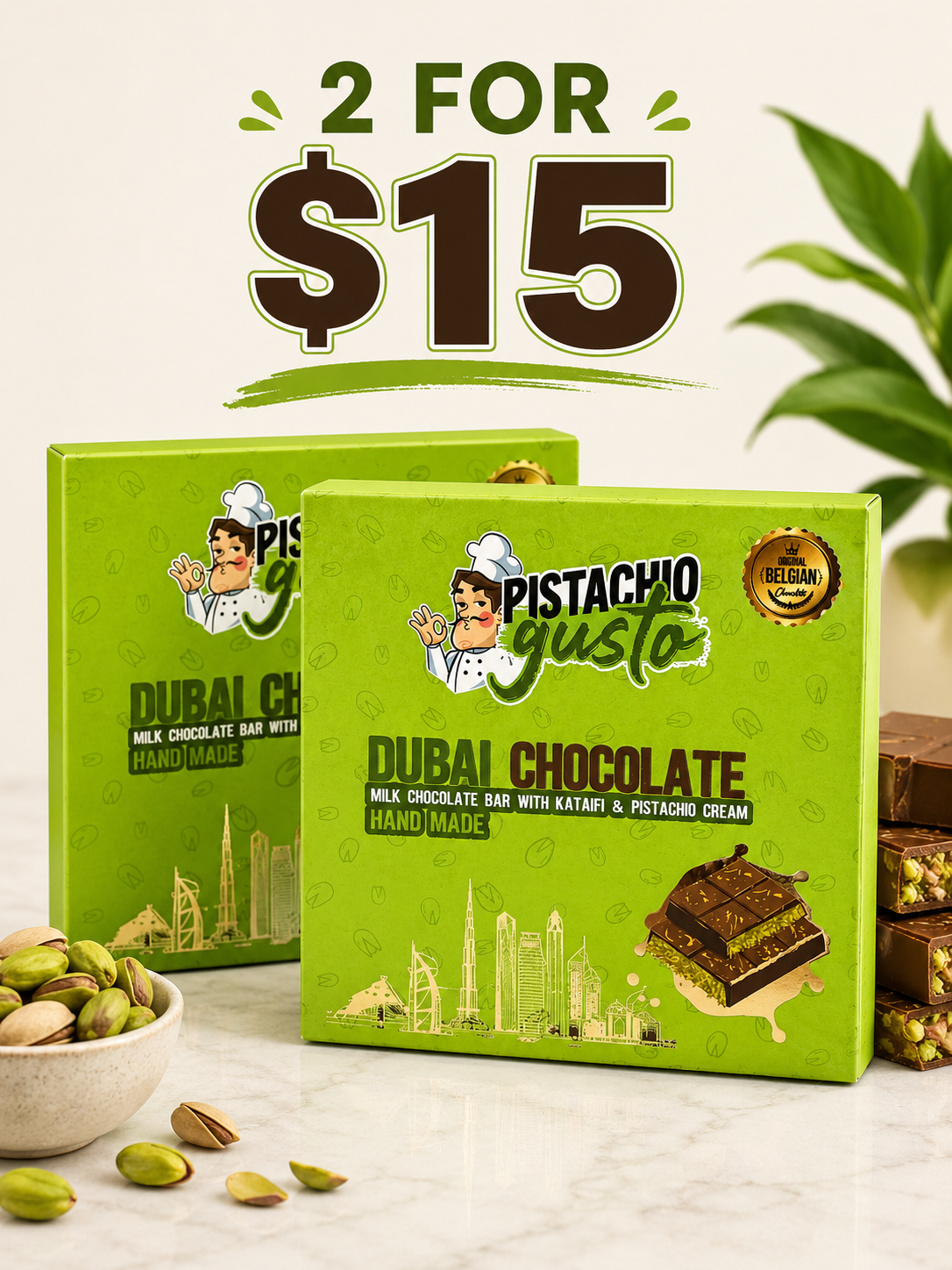 Dubai Pistachio Chocolate – Milk Chocolate with Kataifi & Pistachio Cream
